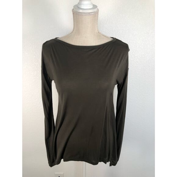 Go Couture Olive Split Back Long Sleeve - M - Picture 1 of 3